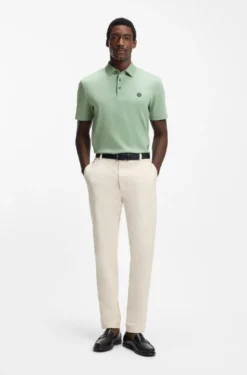 Polo shirt in mercerised cotton with Double B monogram