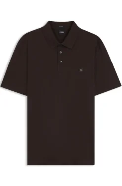 Polo shirt in mercerised cotton with Double B monogram