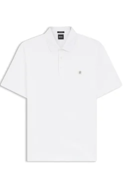 Polo shirt in mercerised cotton with Double B monogram