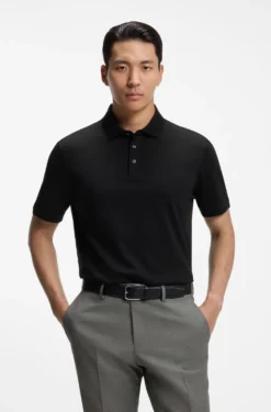 Polo shirt in mercerised cotton