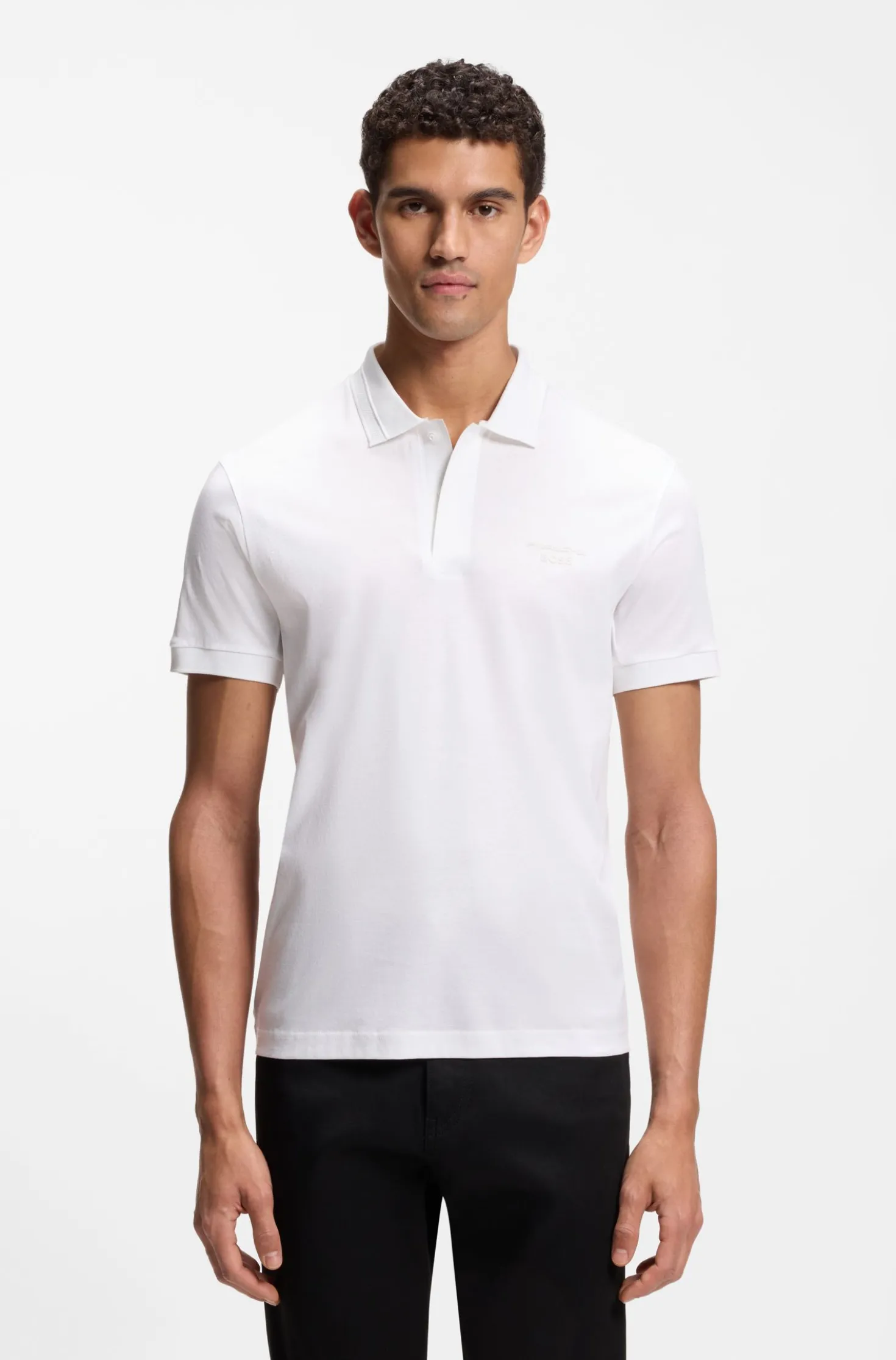 Porsche x BOSS polo shirt in mercerised cotton