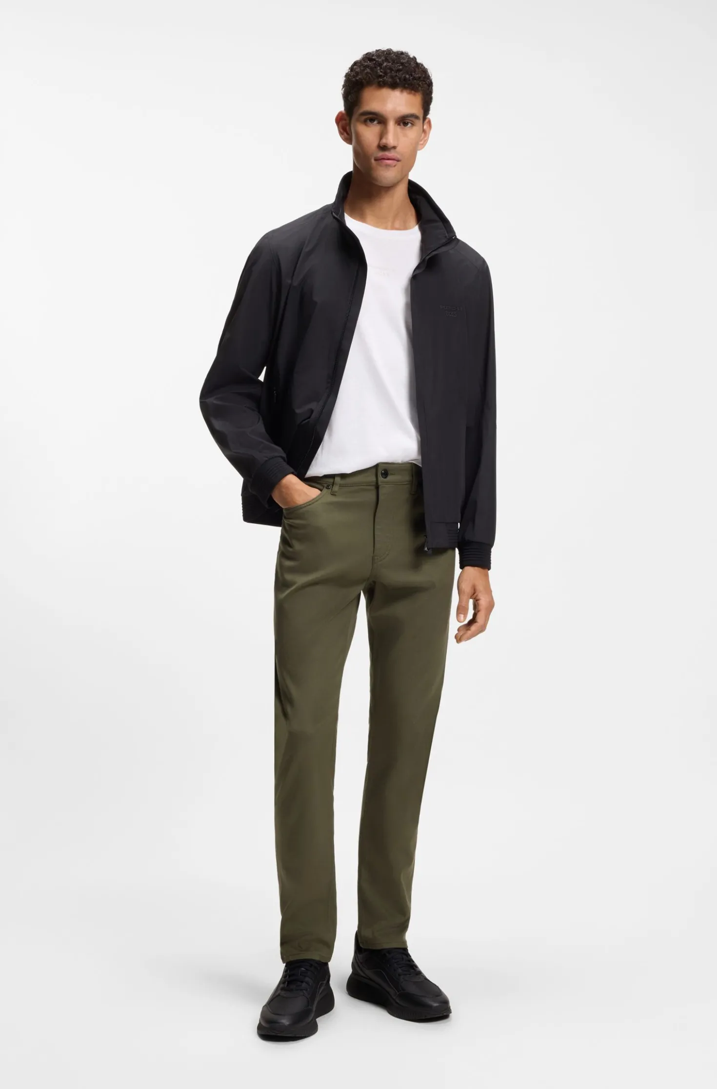 Porsche x BOSS tapered-fit trousers in stretch denim
