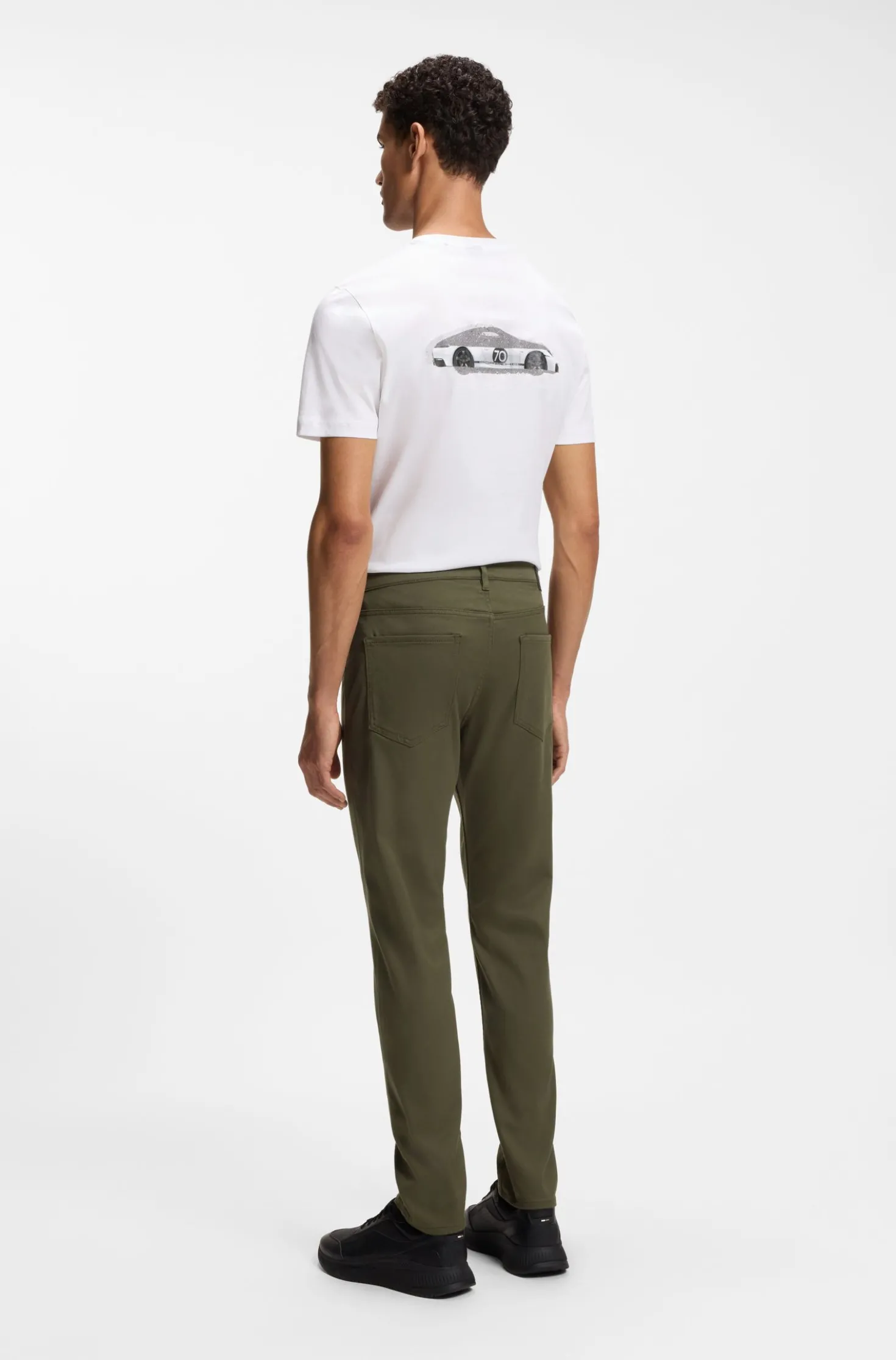 Porsche x BOSS tapered-fit trousers in stretch denim