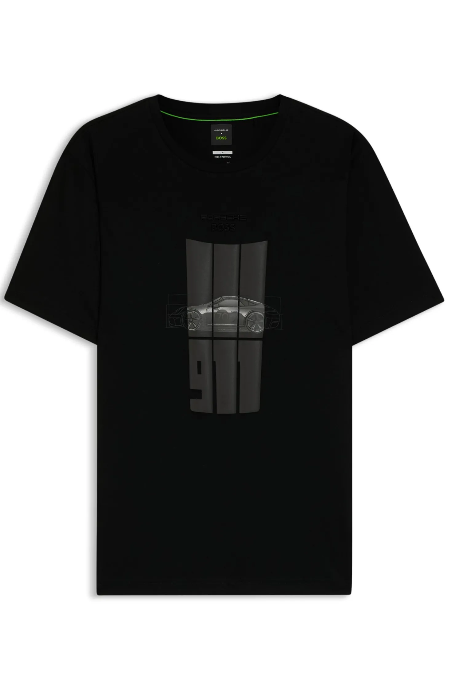 Porsche x BOSS T-shirt in mercerized cotton with reflective graphic print