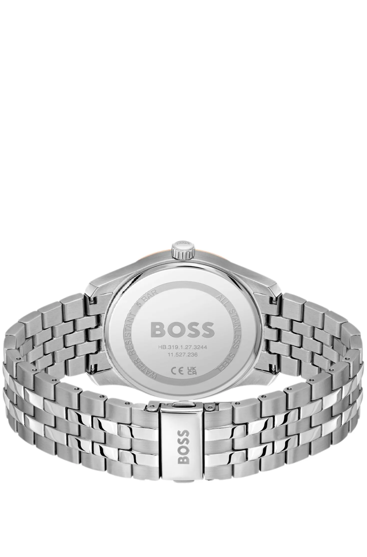 PRINCIPLE MASTER Grey-textured-dial watch with multi-link bracelet
