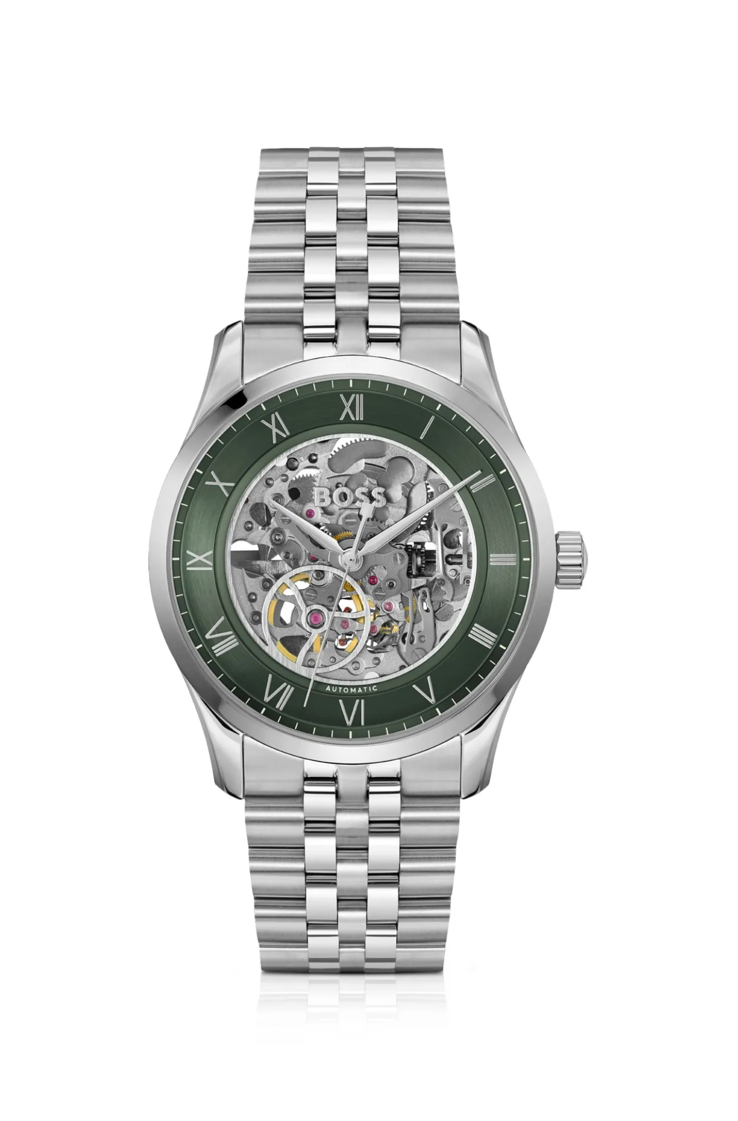 Principle Stainless-steel automatic watch with skeleton dial