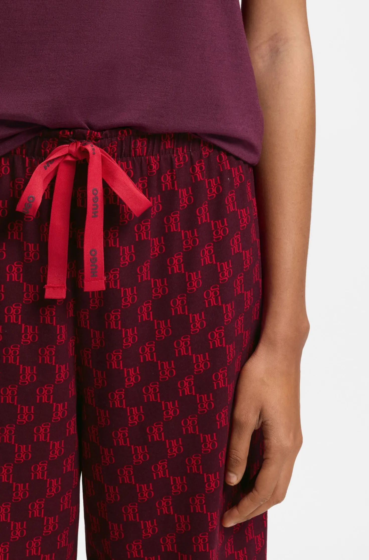 Printed pyjama bottoms in stretch modal and cotton