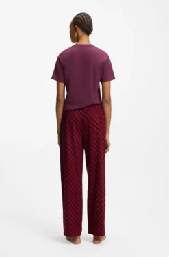 Printed pyjama bottoms in stretch modal and cotton