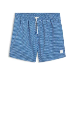 Printed swim shorts with logo badge