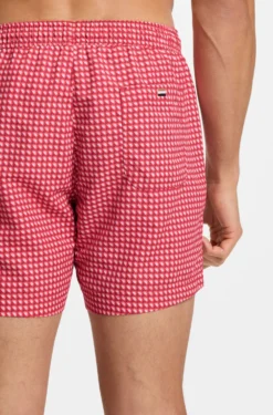 Printed swim shorts with logo badge