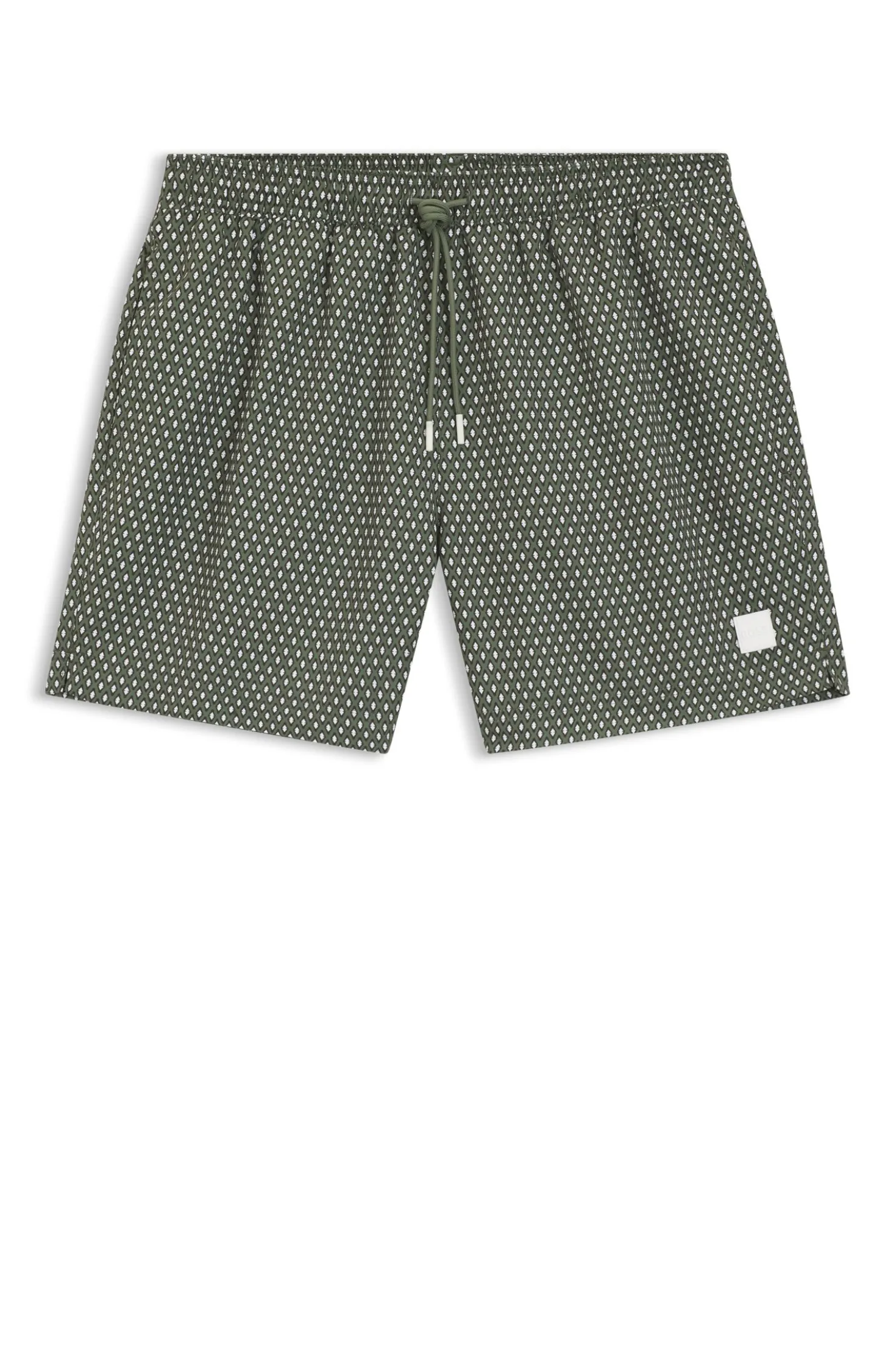 Printed swim shorts with logo badge