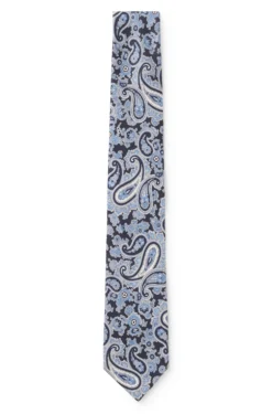 Pure-silk tie with paisley print