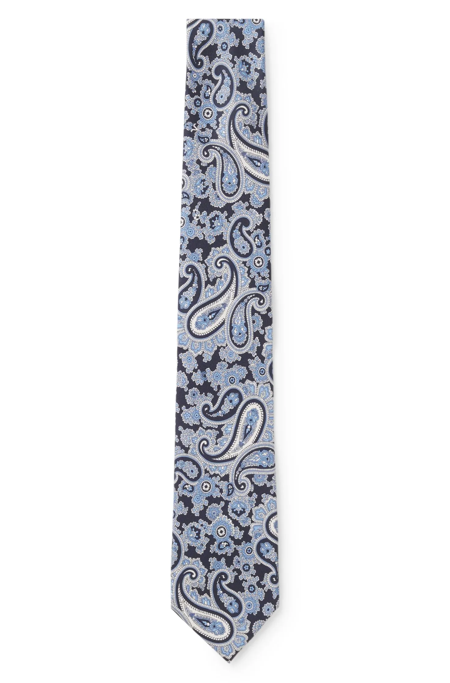 Pure-silk tie with paisley print