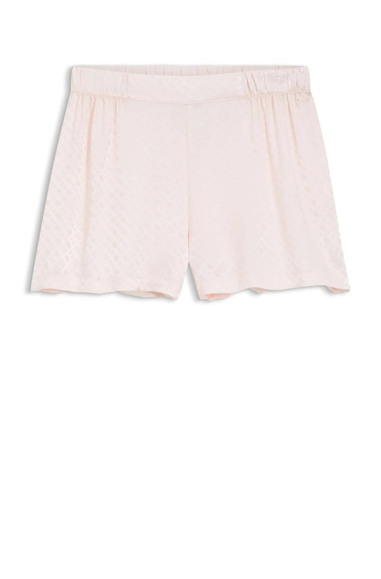 Pyjama shorts in satin with monogram jacquard