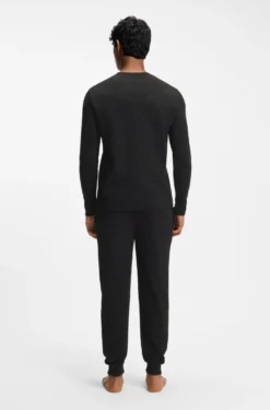 Pyjama top in a waffle-structured cotton blend