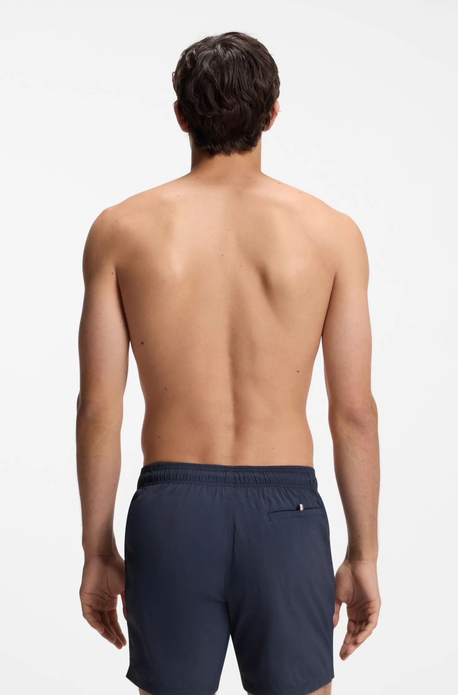 Quick-drying swim shorts with printed logo