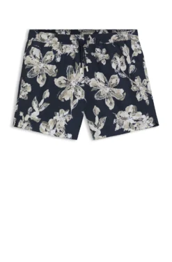 Quick-dry swim shorts with all-over print