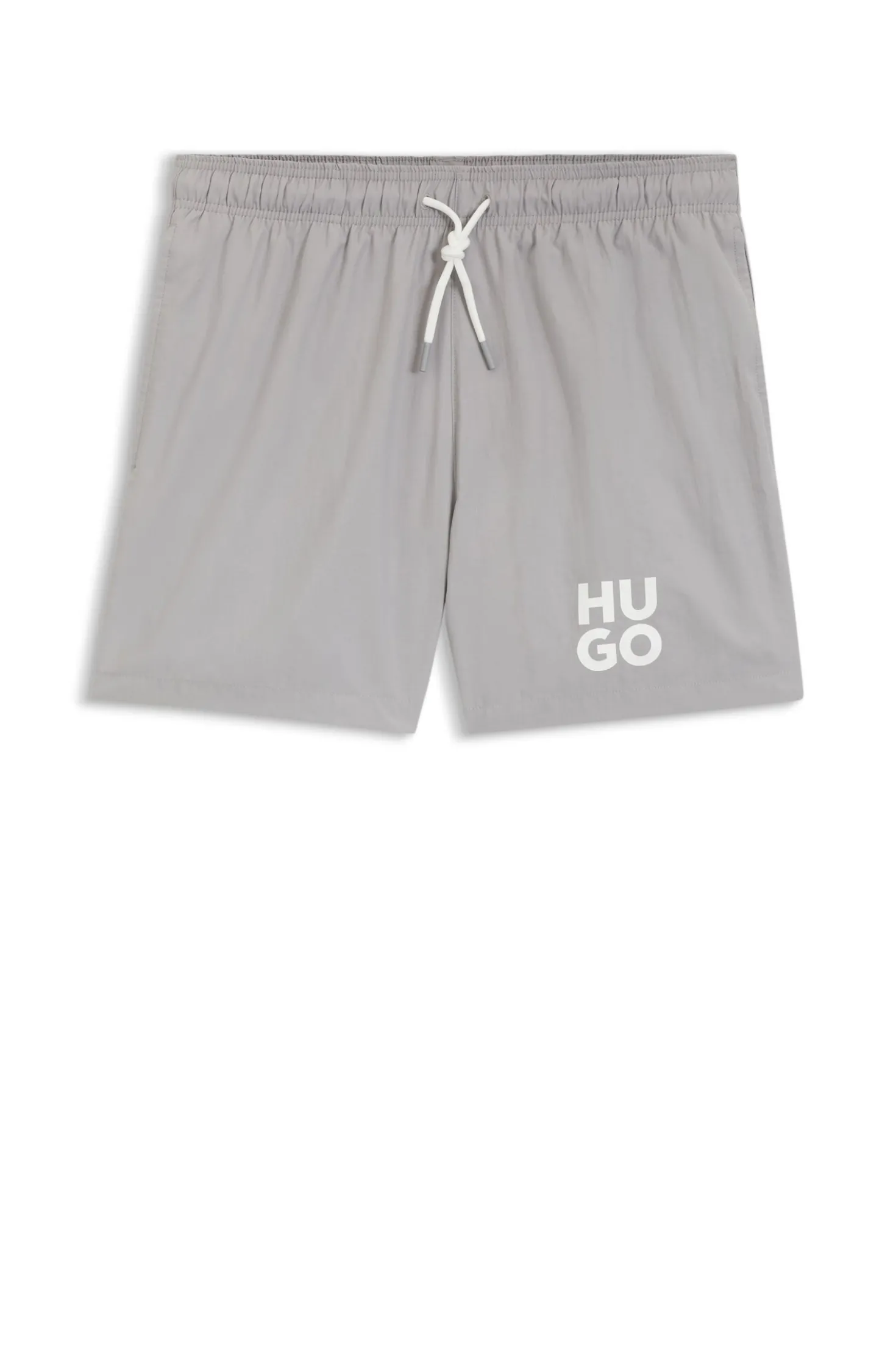 Quick-dry swim shorts with printed stacked logo
