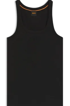 Racer-back tank top in stretch cotton