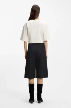 Regular-fit Bermuda trousers with flared leg