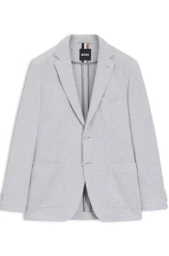 Regular-fit blazer in a herringbone cotton blend
