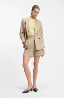 Regular-fit blazer in a pinstripe cotton blend
