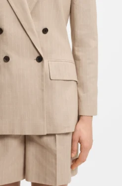 Regular-fit blazer in a pinstripe cotton blend