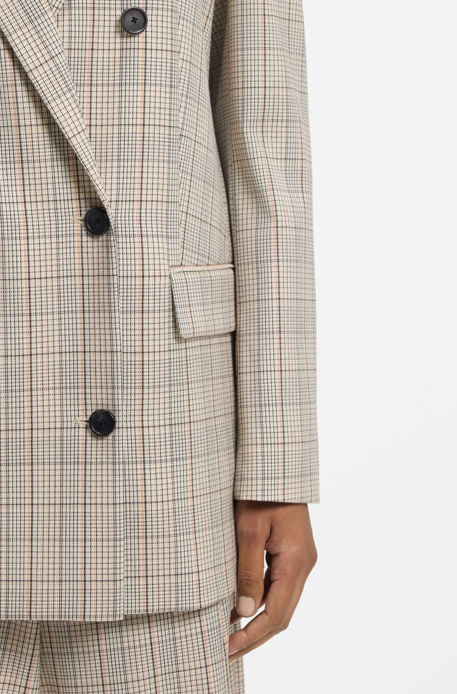 Regular-fit blazer in checked stretch wool