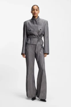 Regular-fit blazer in melange denim
