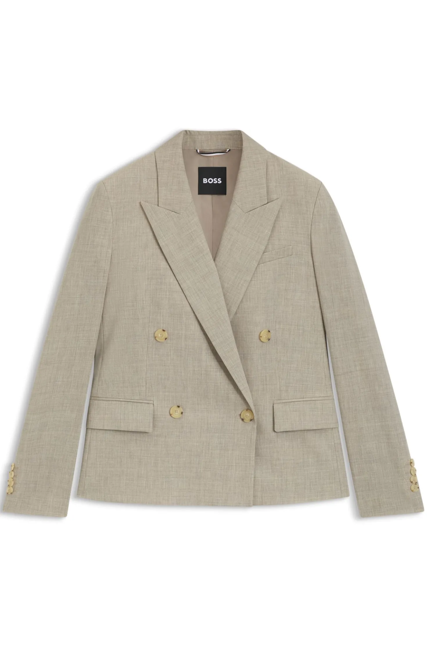 Regular-fit blazer in melange virgin wool