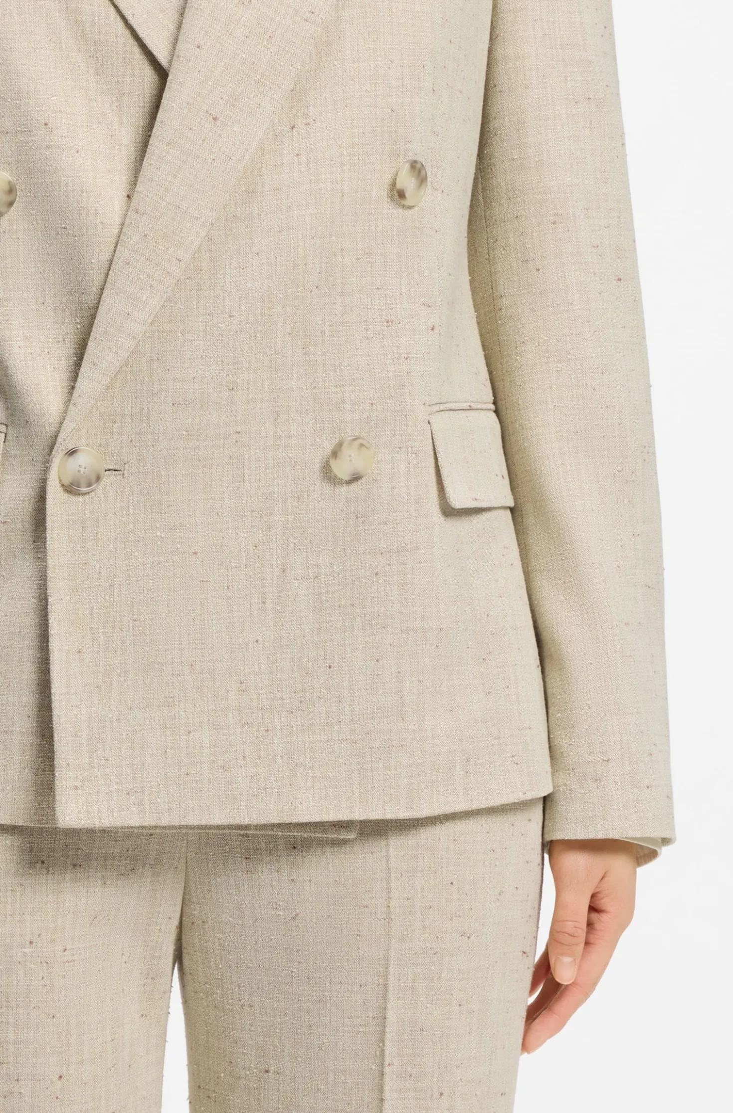 Regular-fit blazer in textured slub fabric