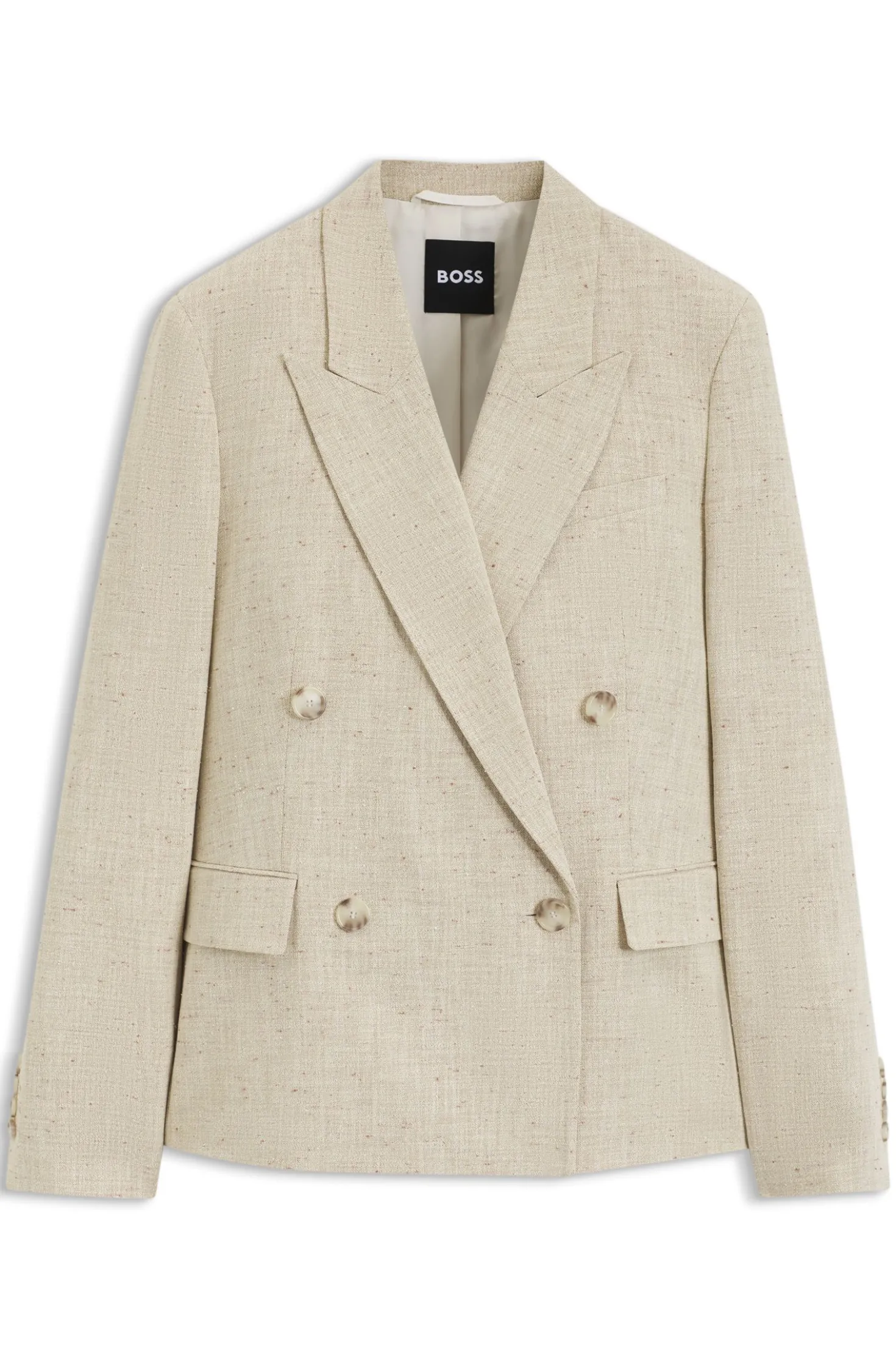 Regular-fit blazer in textured slub fabric