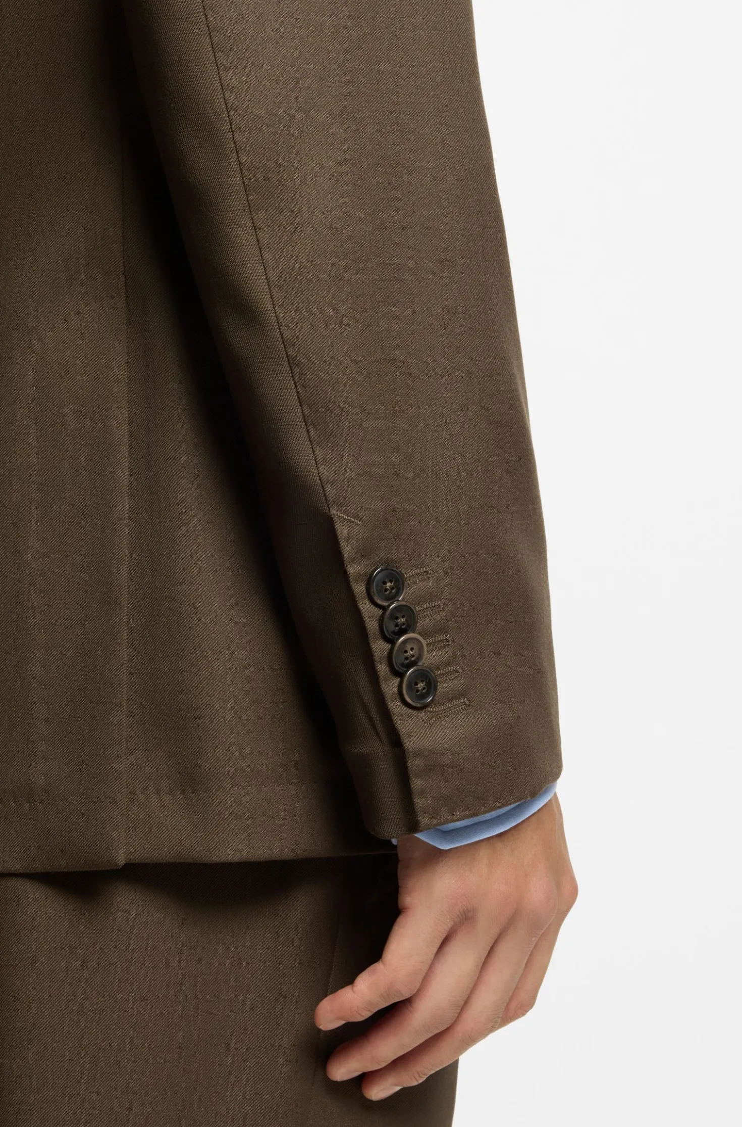 Regular-fit blazer in virgin and textured wool