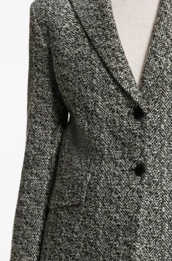 Regular-fit blazer with herringbone pattern