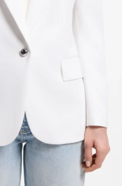 Regular-fit blazer with metal button
