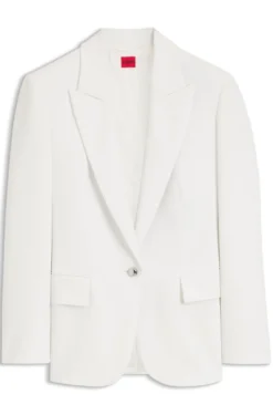 Regular-fit blazer with metal button