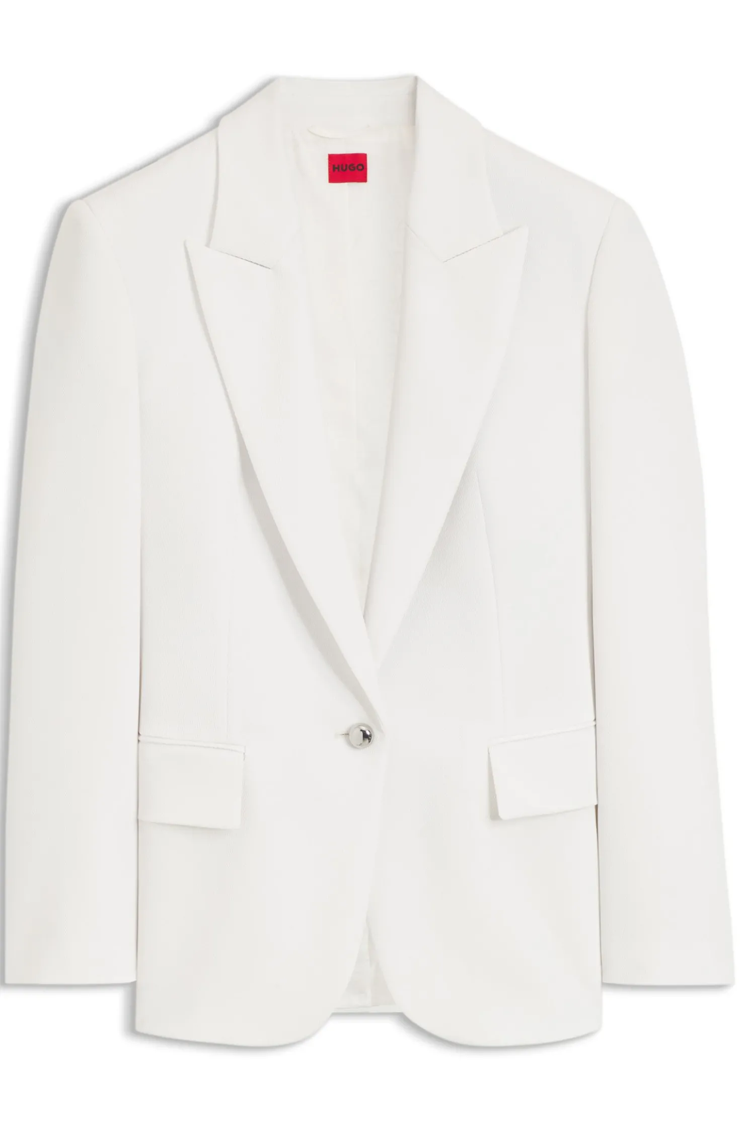 Regular-fit blazer with metal button