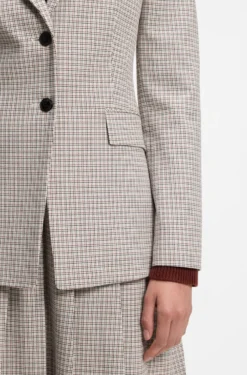 Regular-fit blazer with micro check