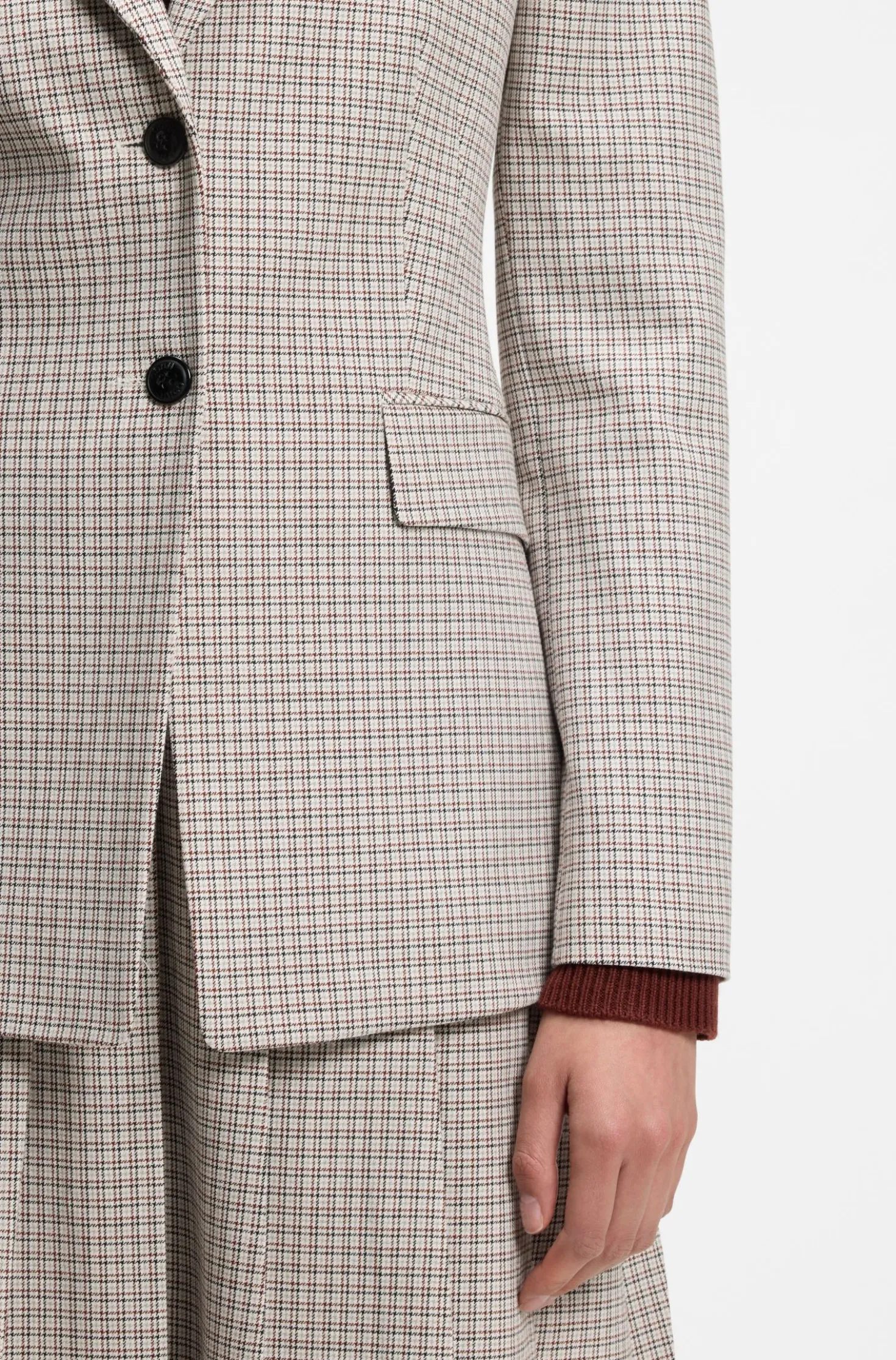 Regular-fit blazer with micro check