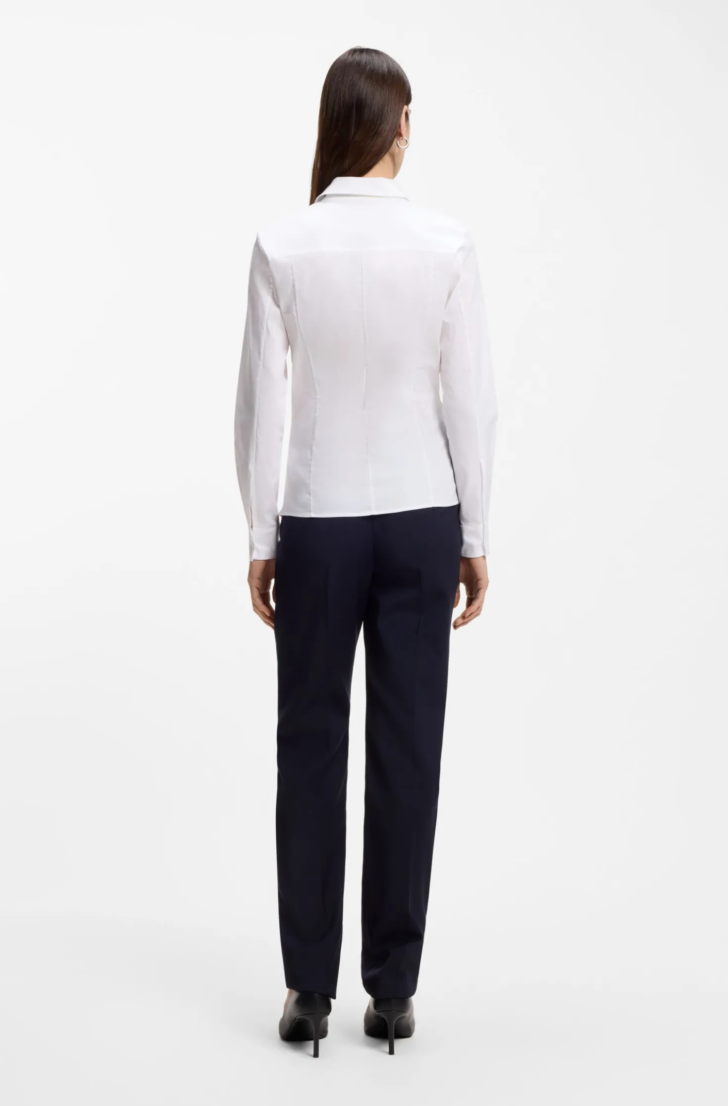 Regular-fit blouse in a cotton blend