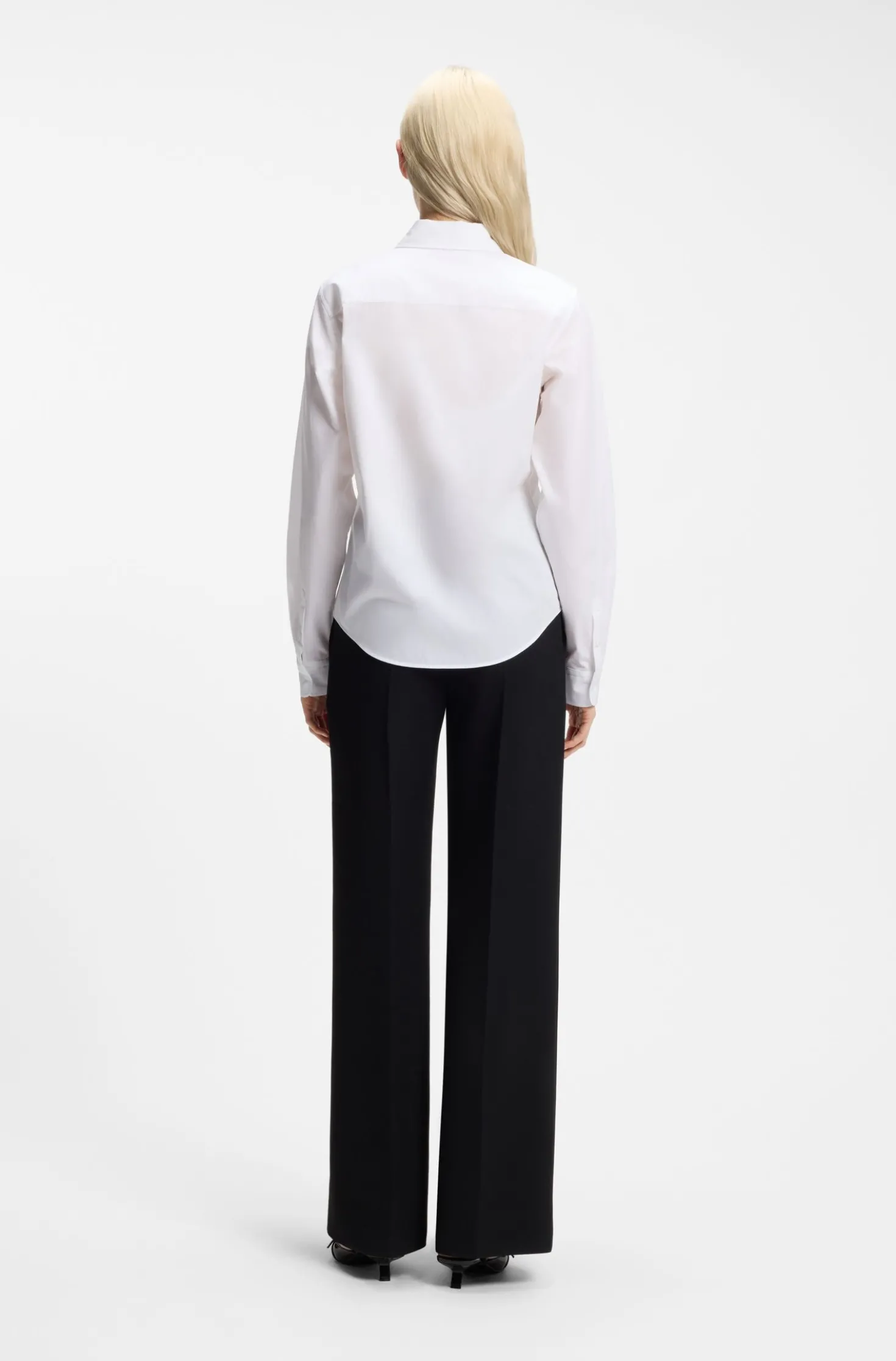 Regular-fit blouse in cotton poplin
