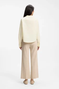 Regular-fit blouse in cotton poplin with concealed placket