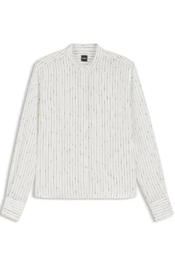 Regular-fit blouse with broken stripe