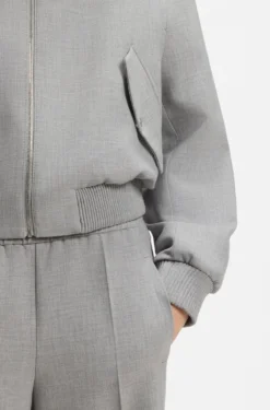 Regular-fit bomber jacket in melange stretch twill