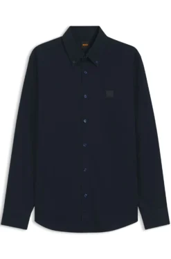 Regular-fit button-down shirt in cotton twill