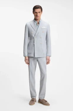 Regular-fit button-down shirt in linen