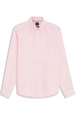 Regular-fit button-down shirt in linen