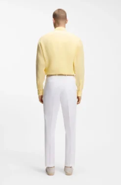 Regular-fit button-down shirt in linen