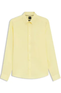Regular-fit button-down shirt in linen