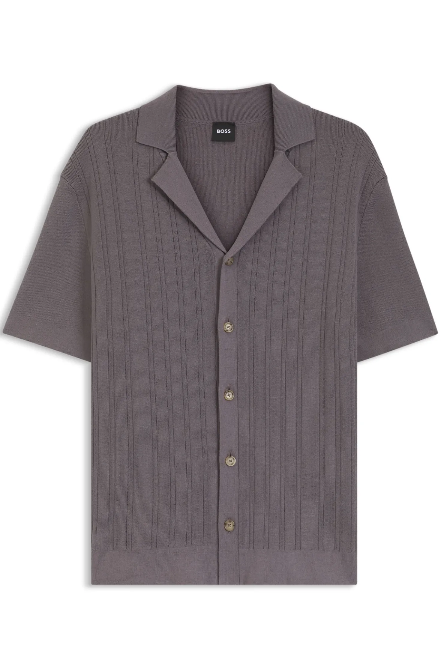 Regular-fit cardigan in striped cotton
